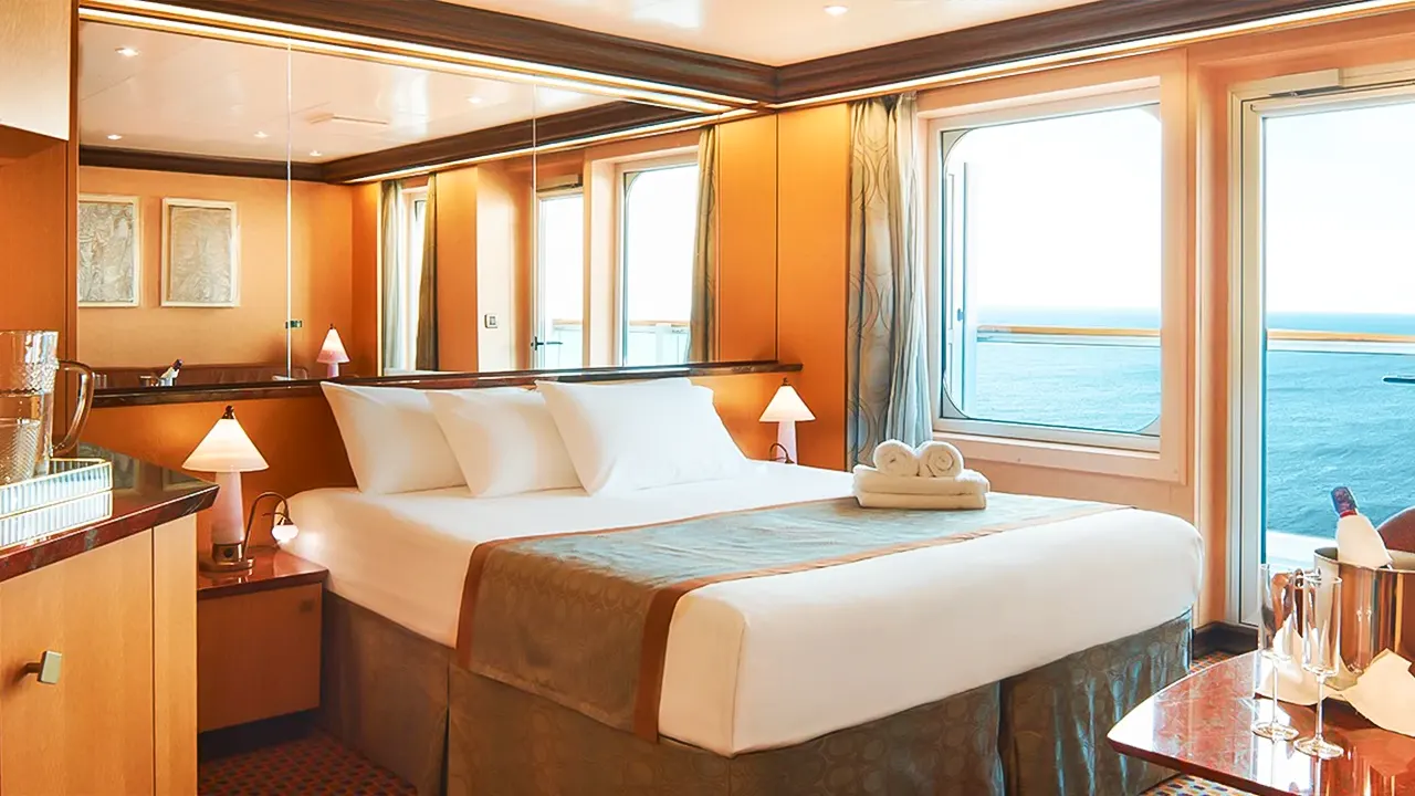 Favolosa Costa Favolosa: Luxurious cruise ship with elegant décor, comfortable cabins, and balconies. Offers premium services and modern amenities.